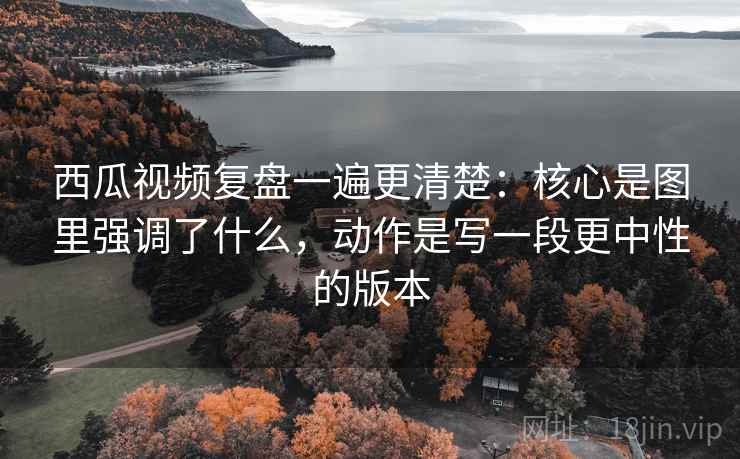 西瓜视频复盘一遍更清楚:核心是图里强调了什么,动作是写一段更中性的版本 西瓜视频复盘一遍更清楚:核心是图里强调了什么,动作是写一段更中性的版本